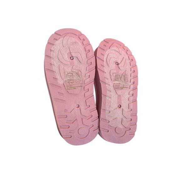 New Love 83 Pink Big Girls Teddy Sherpa Scuff Platform Slipper Size 3 - Picture 3 of 5